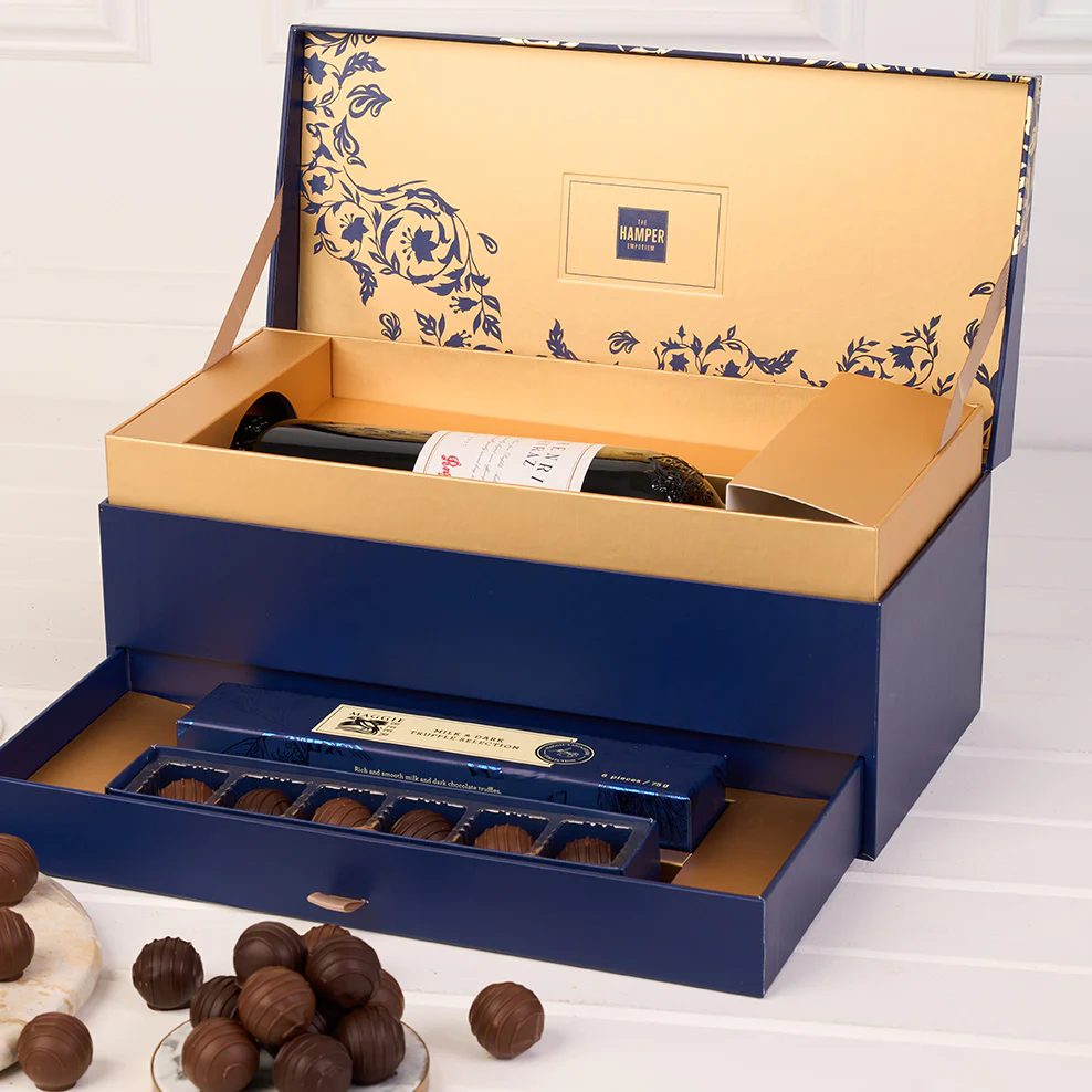 The Signature Navy & Gold Penfolds St Henri Shiraz Indulgence Tiered Box - Image 3