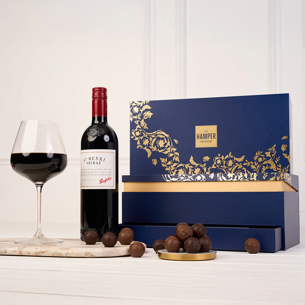 The Signature Navy & Gold Penfolds St Henri Shiraz Indulgence Tiered Box - Image 5