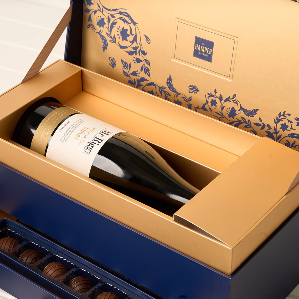 The Signature Navy & Gold Shiraz & Chocolate Indulgence Tiered Box - Image 4