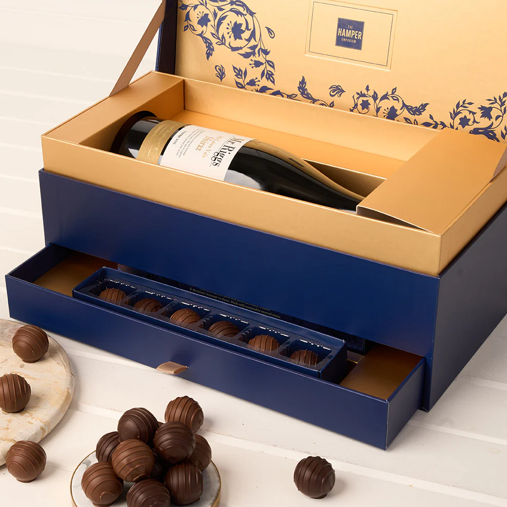The Signature Navy & Gold Shiraz & Chocolate Indulgence Tiered Box - Image 7